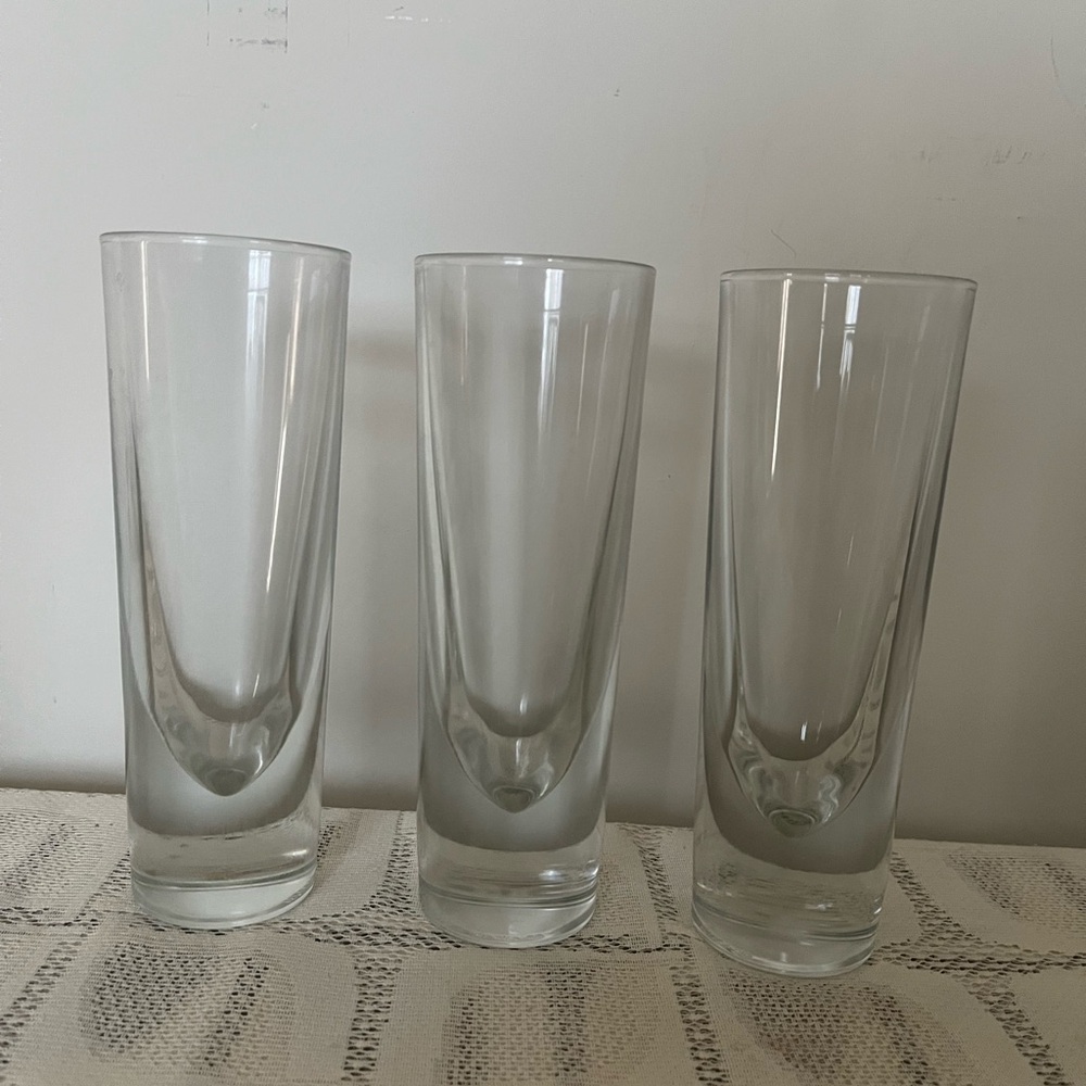 Set of 3 Carlo Moretti Bullet Cocktail glasses. 7”tall